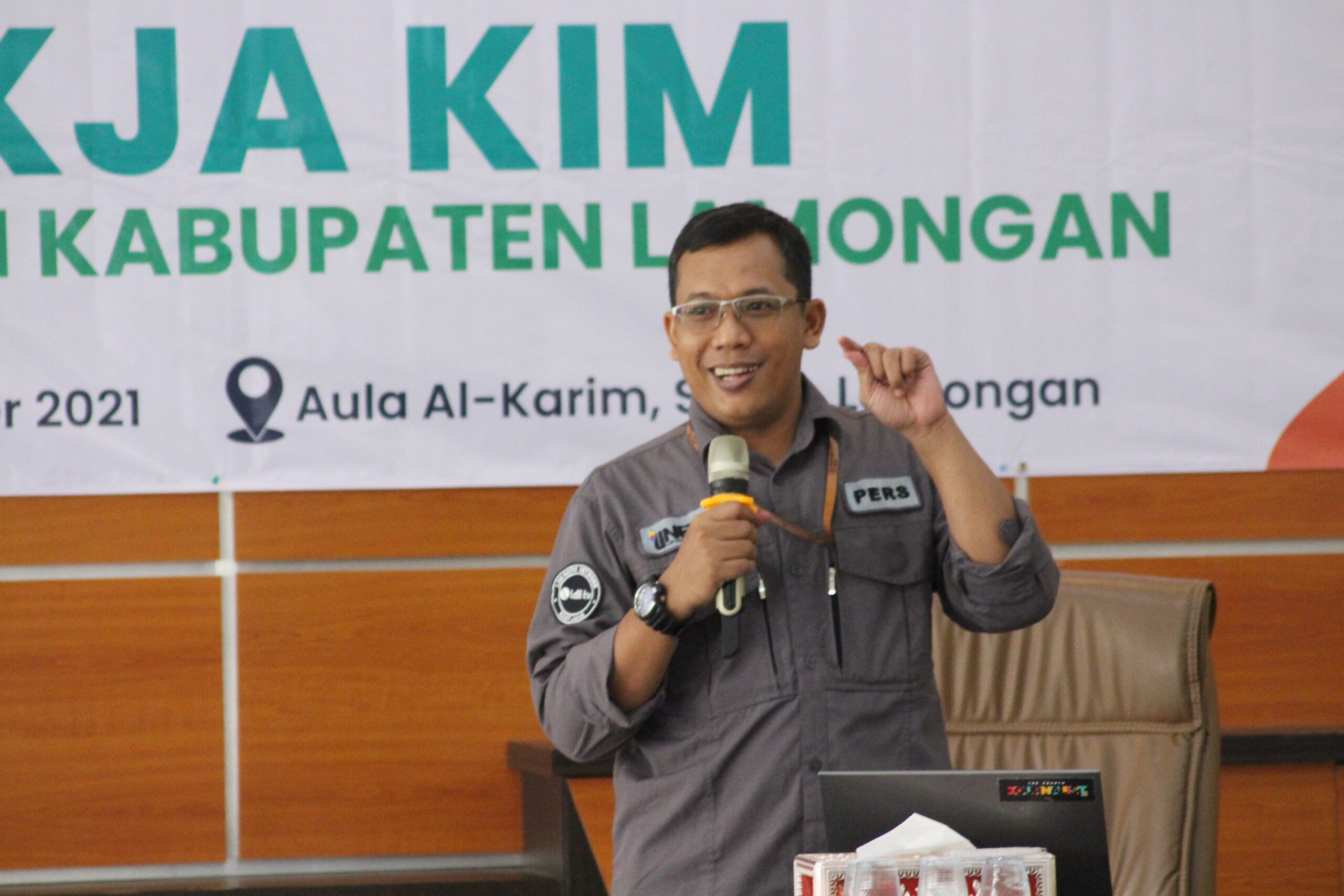 Ketua Departemen KIM DPP LDII, Ludhy Cahyana Pemateri Pelatihan Jurnalistik di Aula Al-Karim, Sugiyo, Lamongan, Minggu (3/10).