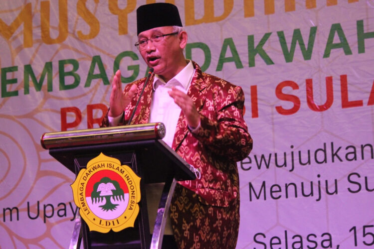 Ketua Umum DPP LDII KH Chriswanto Santoso mengungkapkan, pihaknya berharap Muswil V LDII Sulteng menjadi agenda penyesuaian terhadap situasi strategis saat ini, 15 Maret 2022. Dok: Lines Sulteng.