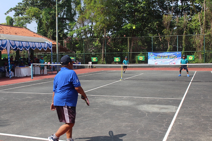 Pertandingan Turnamen Tenis LDII Cup 2022. Dok: Lines Jatim.