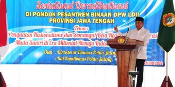 DPW LDII Jawa Tengah Jateng bekerja sama dengan Polda Jateng menyelenggarakan sosialisasi deradikalisasi di Ponpes PPM Tritih Kulon Foto LINES