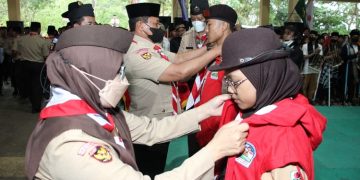 Pembukaan Kemah Besar Nasional Kembesnas yang digelar Satuan Komunitas Pramuka Sekawan Persada Nusantara Sako SPN di Bumi Perkemahan Letjen Purn Mashudi Kiara Payung Kabupaten Sumedang pada Rabu 149 Dok LINES
