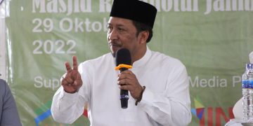 Ketua MUI Kota Batu KH Nurbani Yusuf saat mengisi tausyiah Pengajian Akbar Ukhuwah Islamiyah LDII Kota Malang di Masjid Roudhotul Jannah Sabtu 2910 Dok LINES