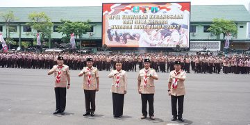 Kwarda Jawa Timur menggelar apel wawasan kebangsaan dan bela negara di Upacara AYani Kodam V Brawijaya Rabu 2610 Dok LINES