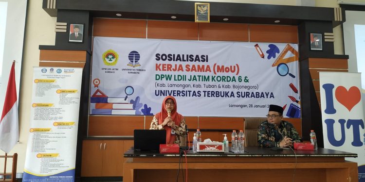 DPW LDII Jawa Timur menggandeng Universitas Terbuka (UT) Surabaya untuk memberikan sosialisasi tentang pendidikan tinggi, Sabtu (28/1). Dok: LINES.