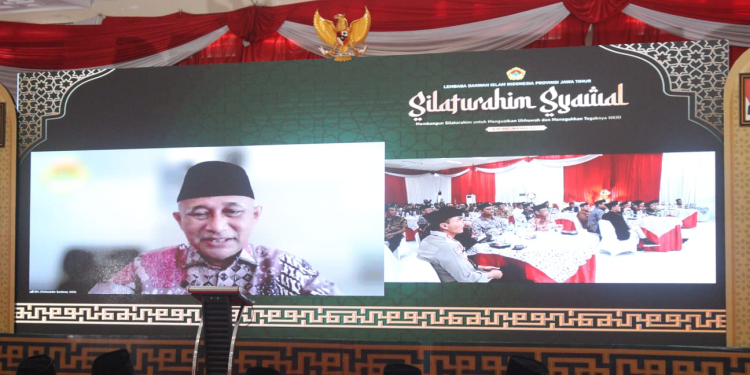 Sambutan Ketum DPP LDII saat Silaturahim Syawal pada Kamis (18/5) di Aula Pondok Sabilurrosyiddin Annur, Gayungan, Surabaya.