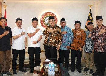 Ketua Umum DPP LDII, KH Chriswanto Santoso, dan jajarannya silaturahim ke Badan Intelijen dan Keamanan (Baintelkam) Polri di Cilandak, Jakarta Selatan. Foto: LINES.