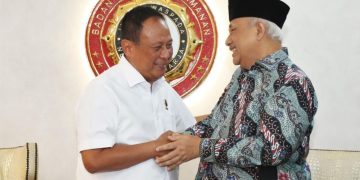 Ketua Umum DPP LDII KH Chriswanto Santoso dan jajarannya silaturahim ke Badan Intelijen dan Keamanan Baintelkam Polri bertemu Komjen Pol Suntana Foto LINES