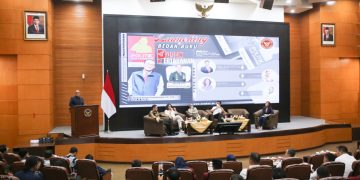 Juru Bicara Kementerian Pertahanan Menhan Dahnil Anzar Simanjuntak menggelar peluncuran buku yang berjudul Politik Pertahanan LDII diundang sebagai peserta Foto LINES