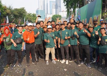 Sebanyak 1.200 Pemuda dan Santri LDII mengikuti kegiatan Jalan Santai Hari Santri 2023 yang digelar Pemprov Jawa Timur, Sabtu (21/10). Dok: LINES.