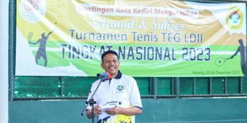 Wali Kota Malang Wahyu Hidayat membuka Tournament Tennis Executive Games TEG LDII di Lapangan Tenis Universitas Negeri Malang pada Sabtu 2312 Dok LINES