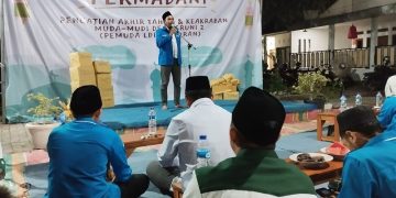 Ketua Dewan Pimpinan Kecamatan KNPI Buduran Lukman Hakim menghadiri Pengajian Akhir Tahun yang diselenggarakan PC LDII Buduran Minggu 3112 malam Dok LINES