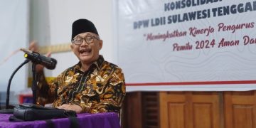 DPW LDII Sulawesi Tenggara Sultra menggelar konsolidasi organisasi untuk menyambut Pemilu damai yang menghadirkan Ketua Umum DPP LDII KH Chriswanto Santoso Foto LINES