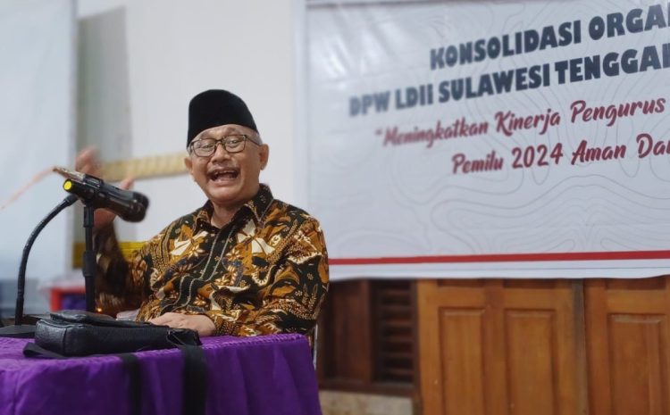 DPW LDII Sulawesi Tenggara Sultra menggelar konsolidasi organisasi untuk menyambut Pemilu damai yang menghadirkan Ketua Umum DPP LDII KH Chriswanto Santoso Foto LINES