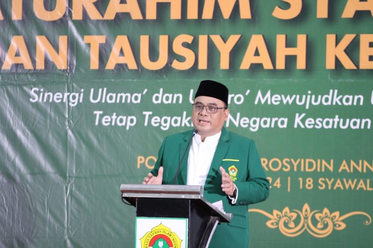 Ketua DPW LDII Jawa Timur KH Moch Amrodji Konawi sampaikan pentingnya Kolaborasi para ulama dengan pemerintah umara memungkinkan proses pembangunan di Jawa Timur Dok LINES