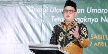 Penjabat PJ Gubernur Jawa Timur Adhy Karyono sampaikan para ulama berperan dalam menyukseskan pembangunan di wilayah itu Salah satunya dengan mengkomunikasikan program kerja pemerintah Jawa Timur Dok LINES