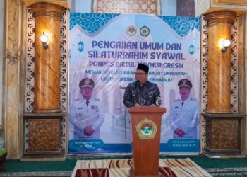Wakil Bupati Asluchul Alif menghadiri silturahim Syawal LDII di Masjid Baitul Makmur, Desa Laban, Kecamatan Menganti, Minggu (20/4). Dok: LINES.