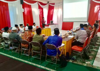 DPD LDII Lamongan melaksanakan studi tiru ke DPD LDII Magetan terkait mekanisme hibah tanah dari perorangan kepada badan hukum yayasan, pada pada Sabtu (31/5). Dok: LINES.