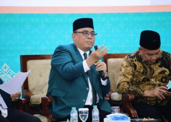 Ketua DPW LDII Jawa Timur, Amrodji Konawi menegaskan kembali komitmen LDII terhadap kebangsaan dan keutuhan Negara Kesatuan Republik Indonesia (NKRI), Sabtu (30/8). Dok: LINES.