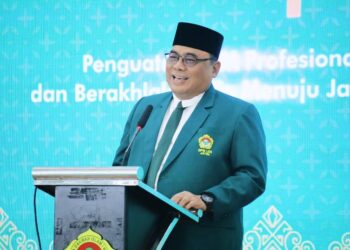 Ketua DPW LDII Jawa Timur KH Amrodji Konawi membuka kegiatan Musyawarah Wilayah (Muswil) X LDII Jatim, Sabtu (30/8). Dok: LINES.