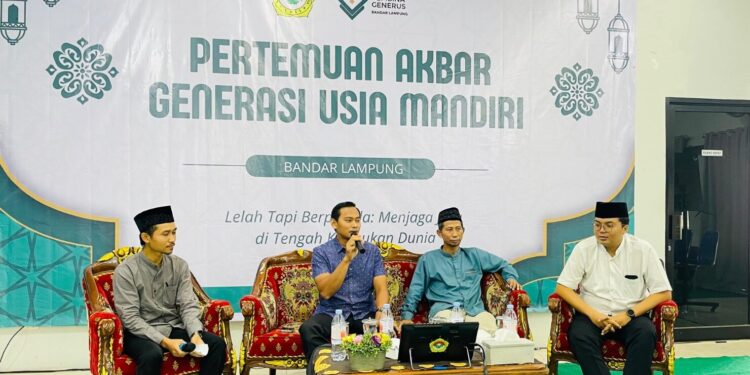 LDII Lampung menyelenggarakan Pertemuan Akbar Generasi Usia Mandiri yang diikuti generasi penerus, membahas kemandirian, wirausaha, dan kesiapan menentukan arah hidup, di Aula DPW LDII Provinsi Lampung, Bandar Lampung, Minggu (28/12). Foto: Dok. LINES Lampung