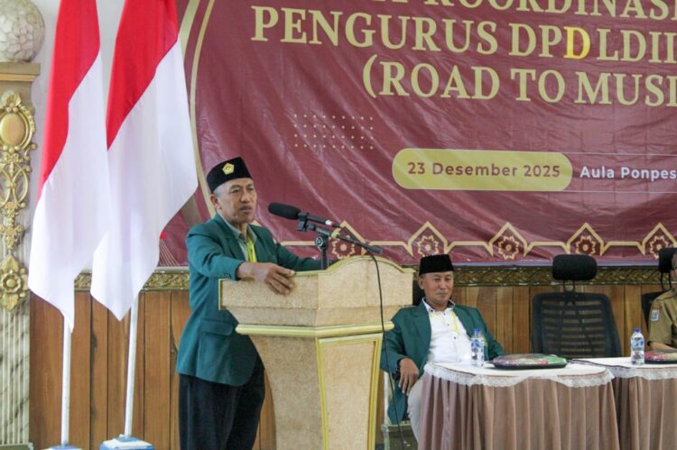 Ketua DPD LDII Kabupaten Malang, Wiji Antaka, menegaskan komitmen LDII sebagai organisasi kemasyarakatan dalam menjalankan kehidupan berbangsa dan bernegara yang berlandaskan Pancasila dan Undang-Undang Dasar 1945. Dok: LINES.