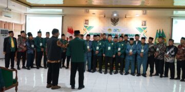 Prosesi pelantikan Pengurus DPD LDII Kabupaten Madiun masa bakti 20252030 di Gedung Diklat Pemerintah Kabupaten Madiun Minggu 2112 Foto Dok LINES Madiun