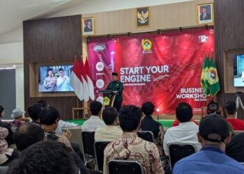 Suasana workshop kewirausahaan bertajuk Start Your Engine yang diselenggarakan LDII bekerja sama dengan Polda Jawa Barat di Graha Aulia, Jatinangor, Sumedang, Jawa Barat, Sabtu (31/1/2026), diikuti peserta dari kalangan pemuda. Foto: Dok. LINES Jabar