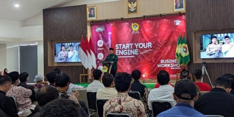 Suasana workshop kewirausahaan bertajuk Start Your Engine yang diselenggarakan LDII bekerja sama dengan Polda Jawa Barat di Graha Aulia Jatinangor Sumedang Jawa Barat Sabtu 3112026 diikuti peserta dari kalangan pemuda Foto Dok LINES Jabar