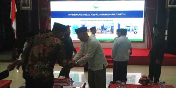 Ketua DPD LDII Kabupaten Malang H S Subianto menghadiri paparan Informasi Hilal Awal Ramadan 1447 Hijriah atau 2026 Masehi di Pendopo Kepanjen Kabupaten Malang Selasa 1722026 Foto LINES Malang