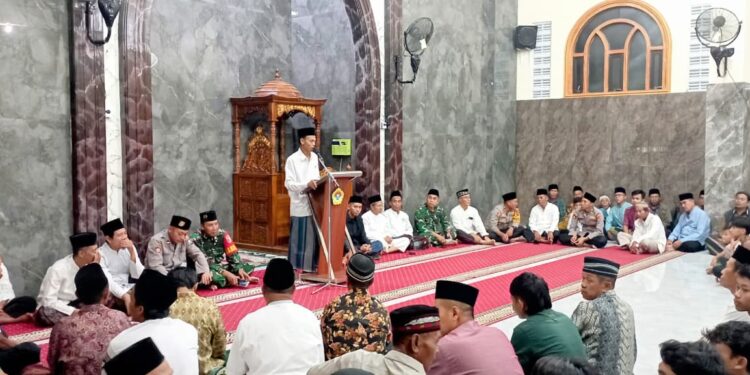 Safari Ramadan Forkopimcam Babat di Masjid Miftahul Huda Desa Truni Lamongan dihadiri tokoh agama organisasi kemasyarakatan dan masyarakat Sabtu 732026 Foto LINES Lamongan
