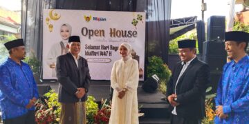 Pengurus Pondok Pesantren Wali Barokah menghadiri open house Idul Fitri 1447 Hijriah yang digelar Wali Kota Kediri Vinanda Prameswati Foto KIM PPWB