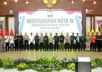 DPD LDII Kota Batu menghadiri kegiatan Muskot IV Senkom Mitra Polri Kota Batu sendiri digelar di Graha Pancasila Among Tani, Sabtu (25/4). Dok: LINES Batu.