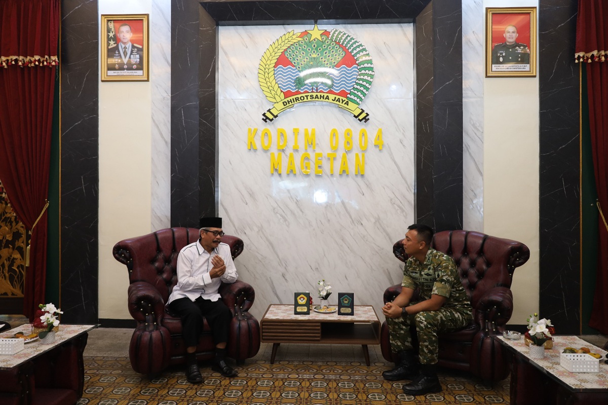 Pertemuan Ketua DPD LDII Magetan Joko Pramono dengan Dandim 0804 Letkol Inf Omi Girindra Sasmito