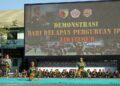 Penampilan PERSINAS ASAD Jawa Timur di Lapangan Upacara Ahmad Yani Kodam VBrawijaya Foto LINES Jatim