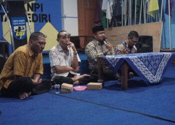 Sekretaris DPD LDII Kota Kediri Asyhari Eko Prayitno saat menghadiri Halalbihalal KNPI Foto LINES Kediri