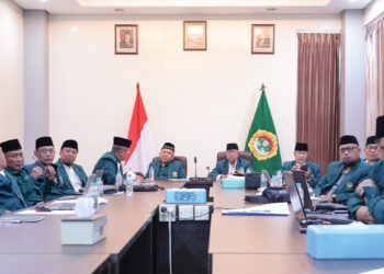 DPW LDII Jawa Timur ikuti Munas X LDII melalui daring. Foto: LINES Jatim