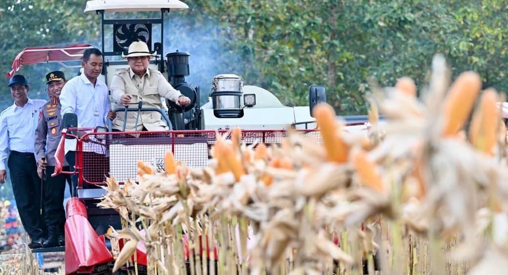 PresidenPrabowoPanenjagungdiTubanLDIIJatim | LDII JAWA TIMUR Presiden Prabowo saat memimpin panen jagung di Tuban