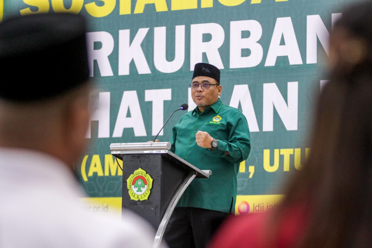 amrodji sosialisasi kurban 2 | LDII JAWA TIMUR Ketua DPW LDII Jawa Timur H Moch Amrodji Konawi menegaskan konsep halal dan baik tidak hanya soal syariat tetapi juga kesehatan keamanan pangan dan kepatuhan aturan Dok LINES Jatim
