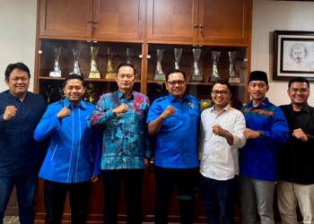 Pengurus DPD KNPI Lamongan temui Bupati Yuhronur Efendi. Foto: KNPI Lamongan