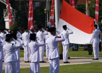 Upacara peringatan Hari Lahir Pancasila di Gedung Negara Grahadi Surabaya Foto LINES Jatim