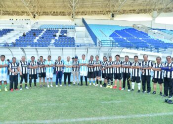 Bhineka Friendly Match menjadi ajang memperkuat sinergi antarlembaga di Stadion Surajaya, Lamongan, Jumat (17/7/2026). Foto: LINES Lamongan