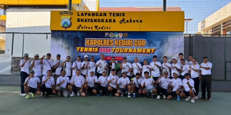 TenisKapolresKediriCup2026 | LDII JAWA TIMUR Ketua DPD LDII Kota Kediri menghadiri pembukaan Turnamen Tenis Kapolres Kediri Cup 2026 yang mempererat sportivitas dan silaturahim Rabu 176 Foto LINES Kediri