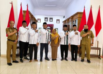 ldiimagetanaudiensidenganbupati | LDII JAWA TIMUR Bupati Magetan Nanik Endang Rusminiarti bersama jajaran DPD LDII Magetan usai audiensi di Pendopo Surya Graha Senin 382026 Foto LINES Magetan