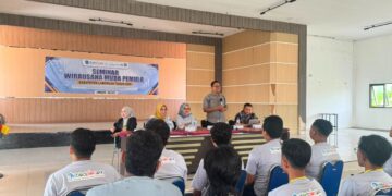 Pemuda LDII Lamongan mengikuti Seminar Wirausaha Muda Pemula Kabupaten Lamongan 2026 Senin 2072026 Foto LINES Lamongan