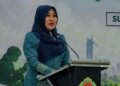 Anggota DPD RI Lia Istifhama menyampaikan sambutan saat membuka Seminar Wanita LDII Jawa Timur di Surabaya Minggu 25102026 Foto LINES Jatim