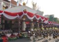 Upacara Peringatan Hari Jadi ke-81 Provinsi Jawa Timur di Gedung Negara Grahadi, Surabaya, Senin (12/10/2026). Foto: LINES Jatim